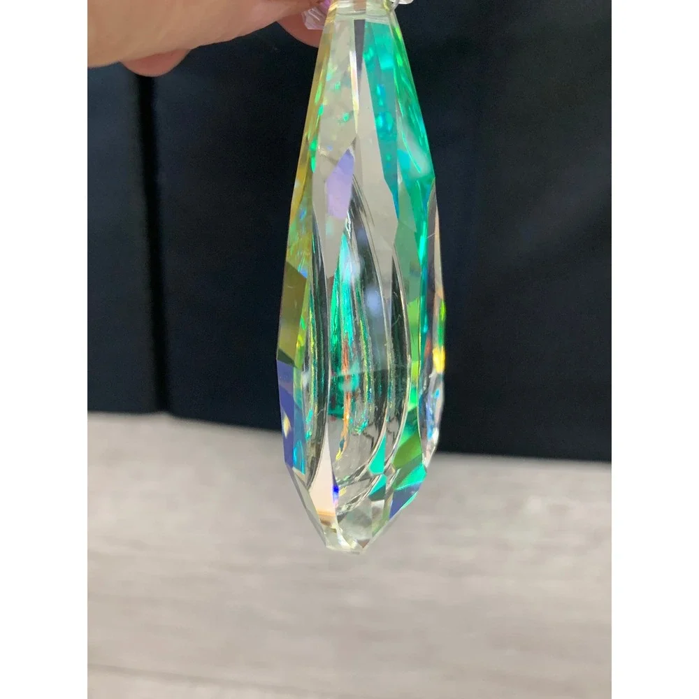 Large AB Aurora Borealis Faceted Crystal Teardrop Suncatcher Prism 3153